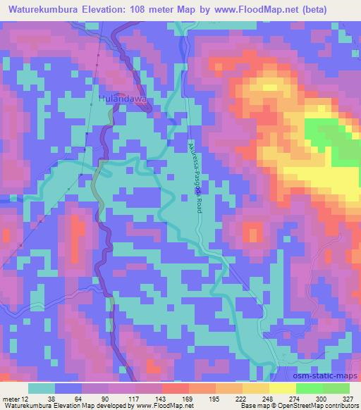 Waturekumbura,Sri Lanka Elevation Map