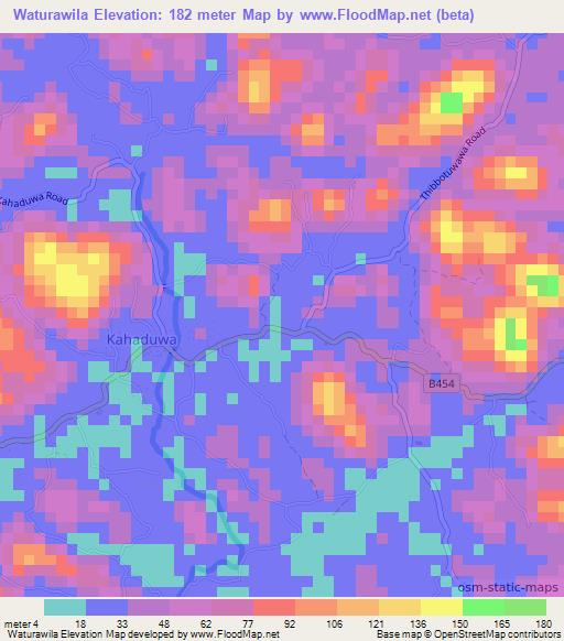 Waturawila,Sri Lanka Elevation Map
