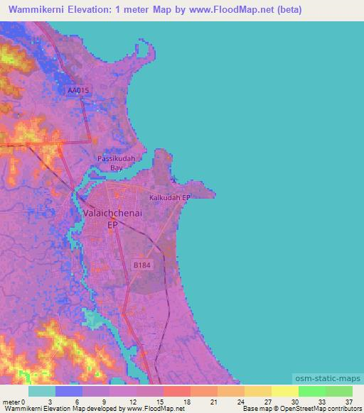 Wammikerni,Sri Lanka Elevation Map