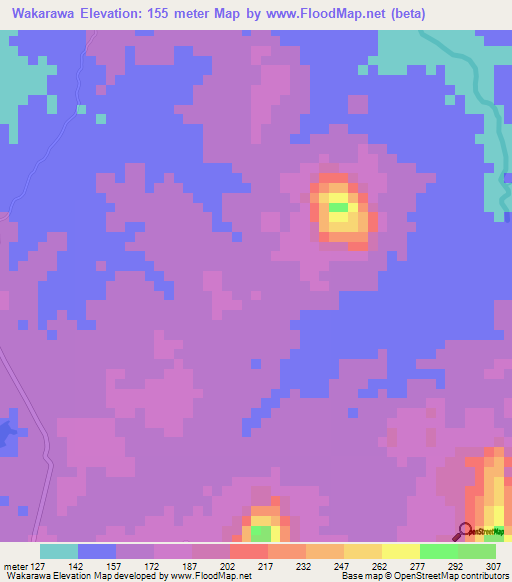 Wakarawa,Sri Lanka Elevation Map