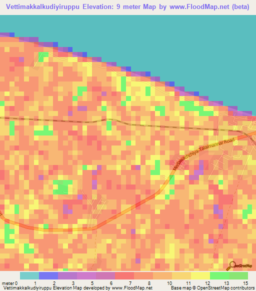 Vettimakkalkudiyiruppu,Sri Lanka Elevation Map