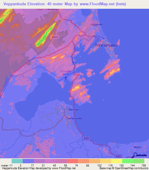Veppankuda,Sri Lanka Elevation Map