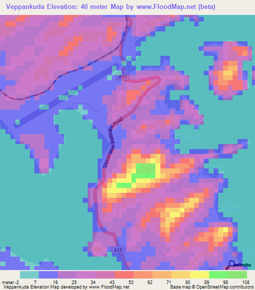 Veppankuda,Sri Lanka Elevation Map