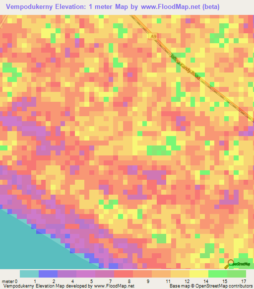 Vempodukerny,Sri Lanka Elevation Map