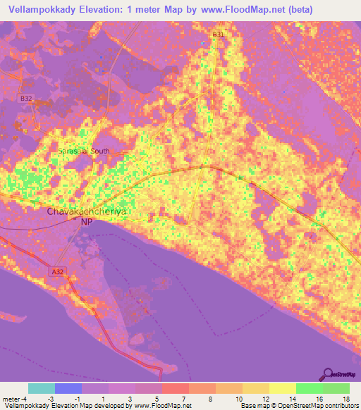 Vellampokkady,Sri Lanka Elevation Map