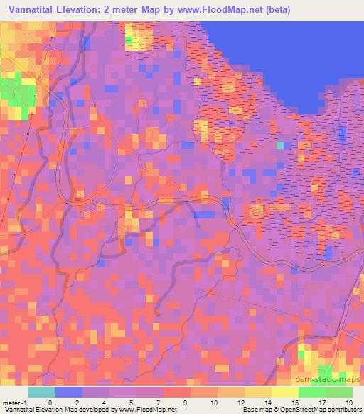 Vannatital,Sri Lanka Elevation Map