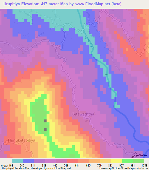 Urupitiya,Sri Lanka Elevation Map