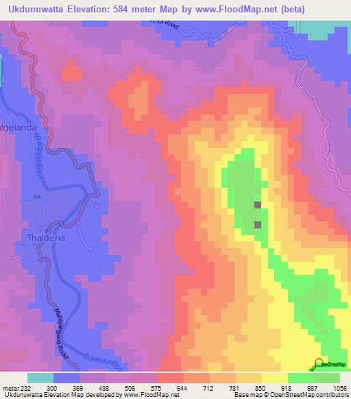 Ukdunuwatta,Sri Lanka Elevation Map