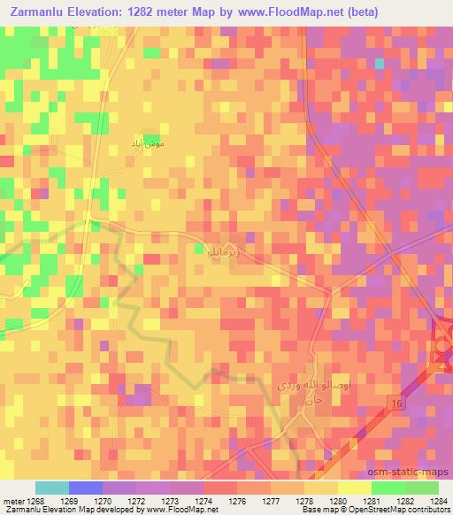 Zarmanlu,Iran Elevation Map
