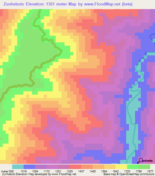 Zunheboto,India Elevation Map