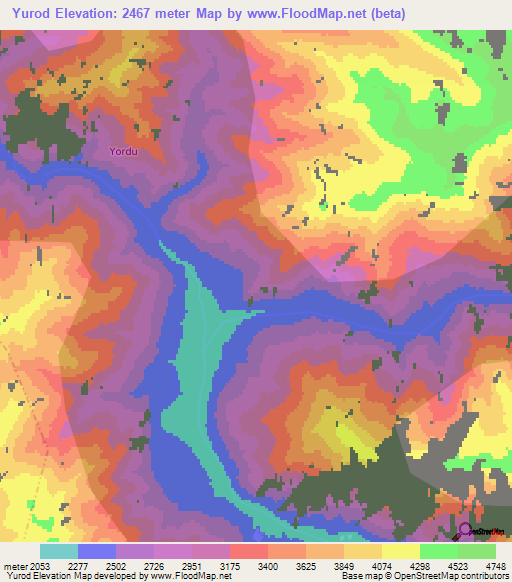 Yurod,India Elevation Map