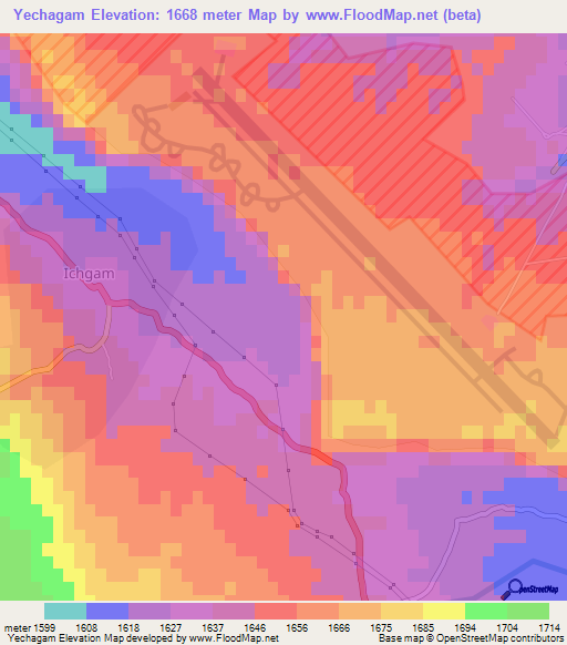 Yechagam,India Elevation Map