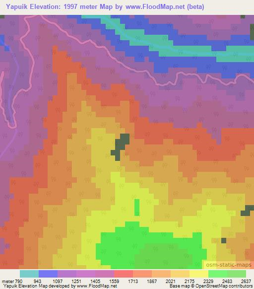Yapuik,India Elevation Map
