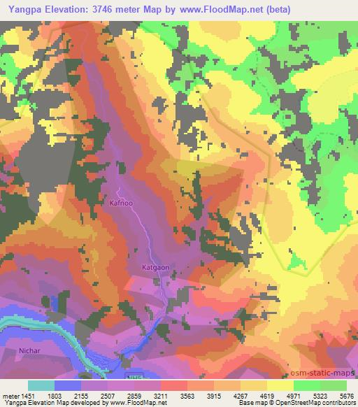 Yangpa,India Elevation Map