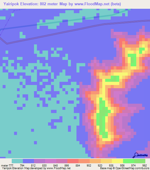 Yairipok,India Elevation Map