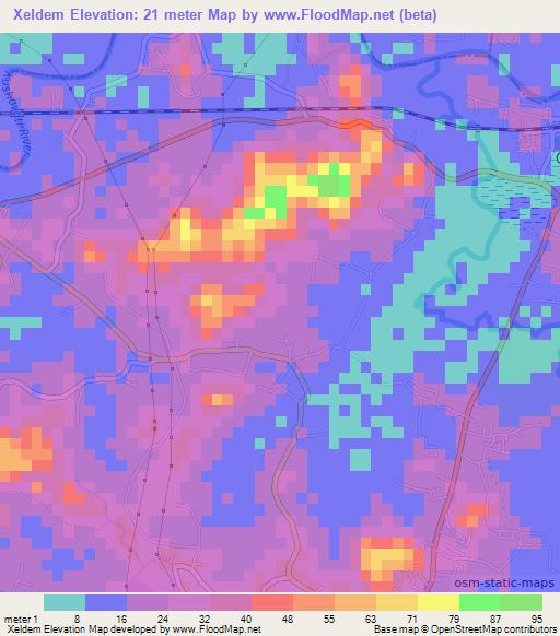Xeldem,India Elevation Map