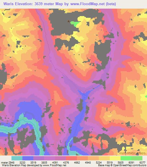 Waris,India Elevation Map