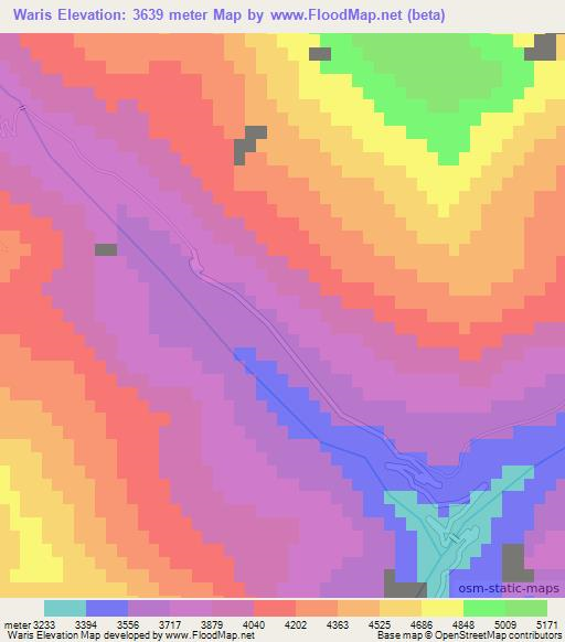 Waris,India Elevation Map