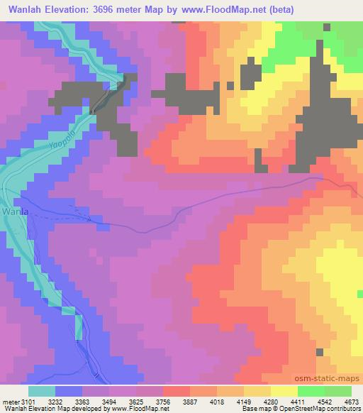 Wanlah,India Elevation Map