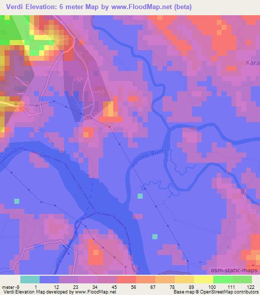 Verdi,India Elevation Map