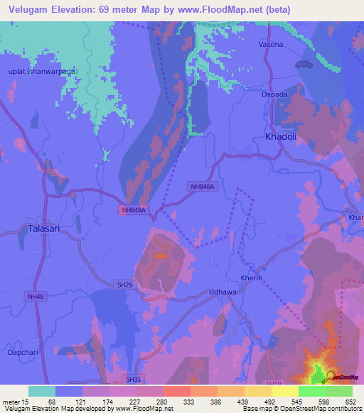Velugam,India Elevation Map