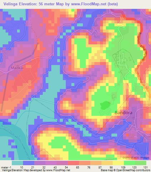 Velinga,India Elevation Map