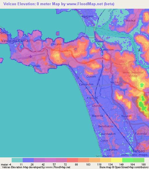 Velcao,India Elevation Map
