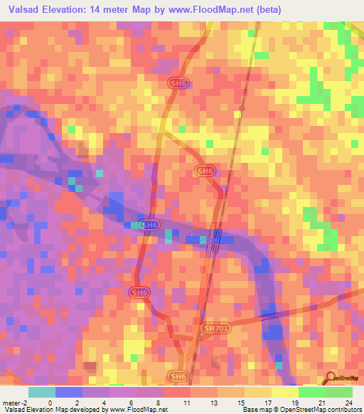 Valsad,India Elevation Map