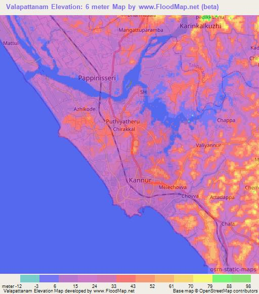 Valapattanam,India Elevation Map