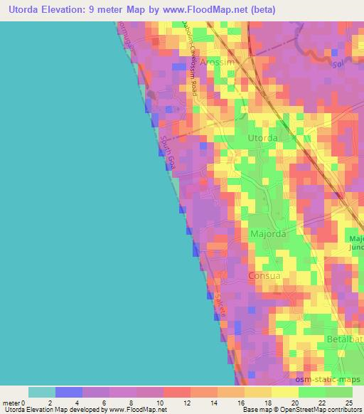 Utorda,India Elevation Map