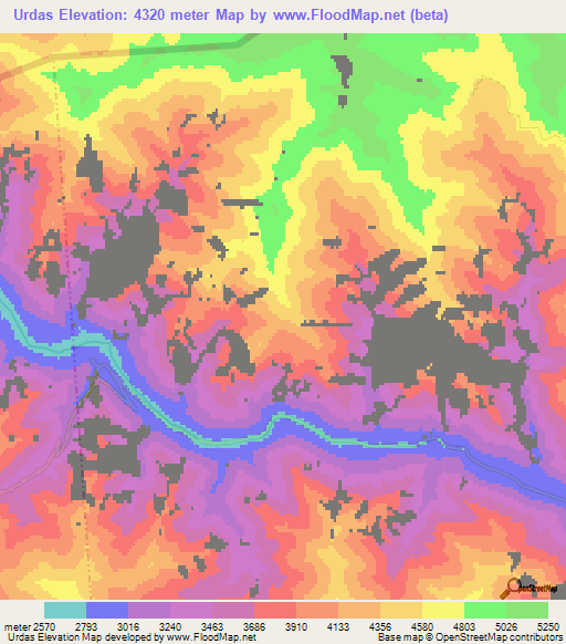 Urdas,India Elevation Map