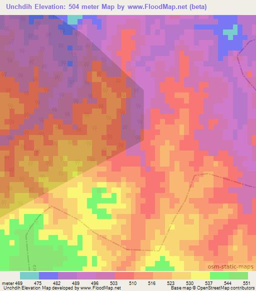 Unchdih,India Elevation Map