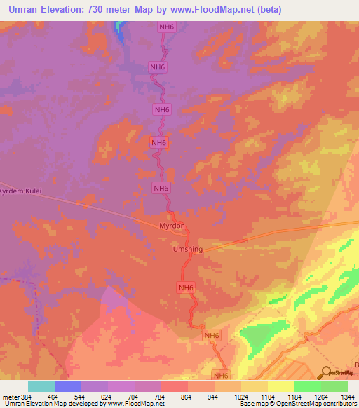 Umran,India Elevation Map