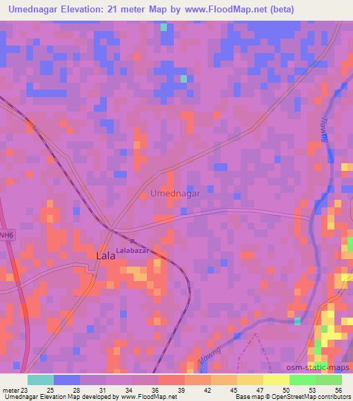 Umednagar,India Elevation Map