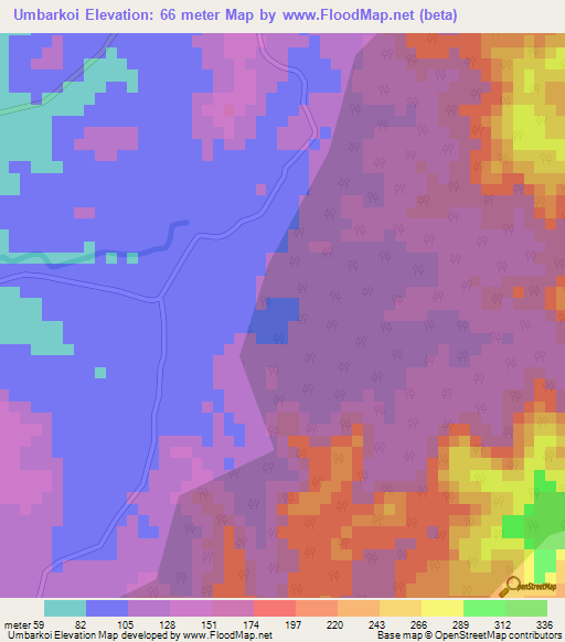 Umbarkoi,India Elevation Map