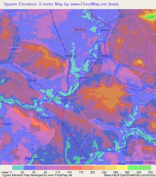 Uguem,India Elevation Map