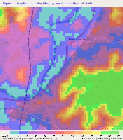 Uguem,India Elevation Map