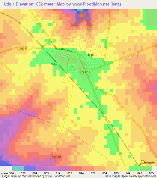 Udgir,India Elevation Map
