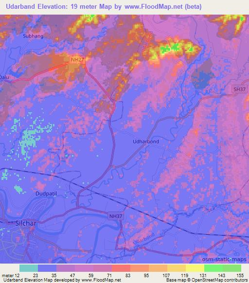 Udarband,India Elevation Map