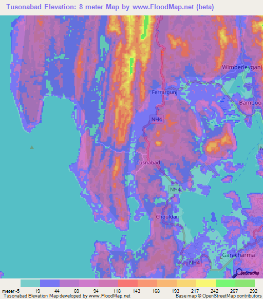 Tusonabad,India Elevation Map