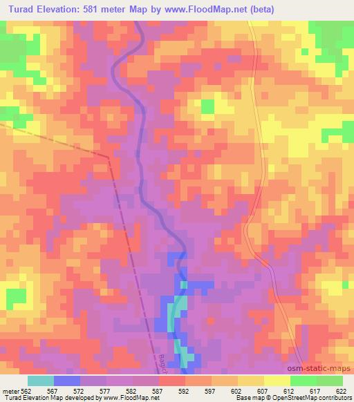 Turad,India Elevation Map