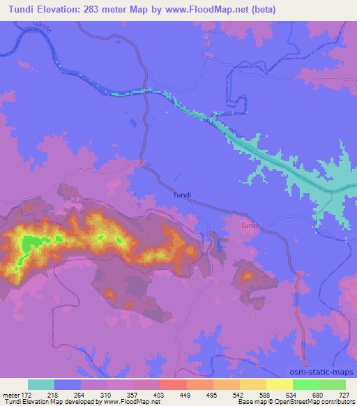 Tundi,India Elevation Map