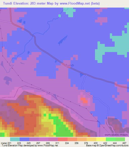 Tundi,India Elevation Map