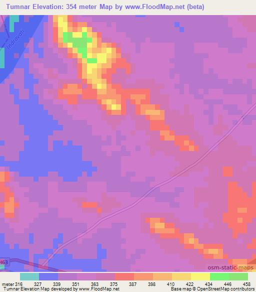 Tumnar,India Elevation Map