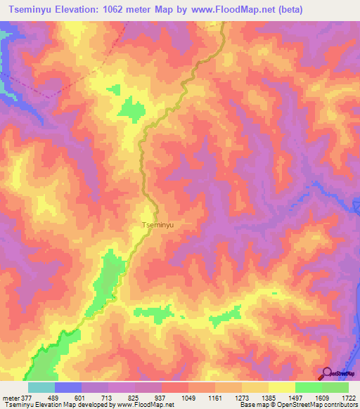 Tseminyu,India Elevation Map