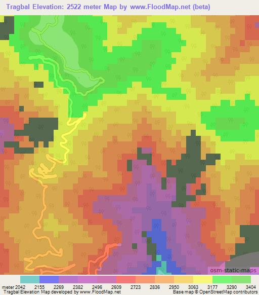 Tragbal,India Elevation Map