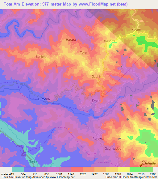 Tota Am,India Elevation Map