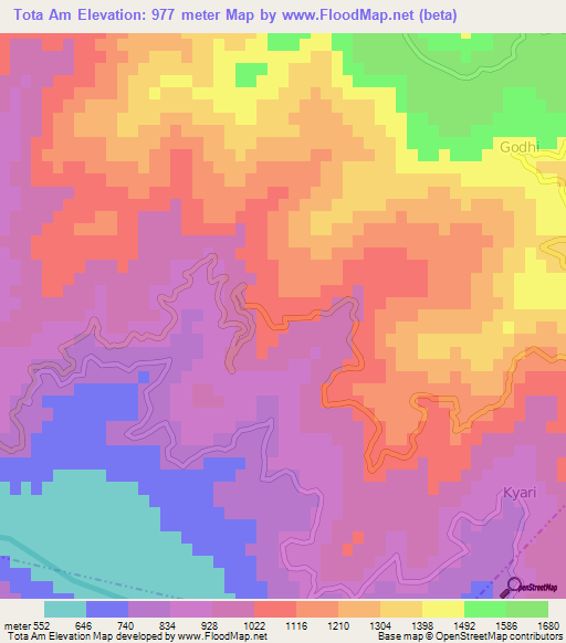 Tota Am,India Elevation Map