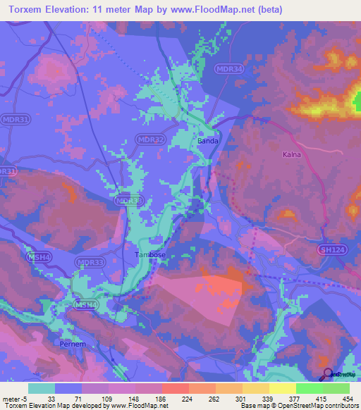 Torxem,India Elevation Map