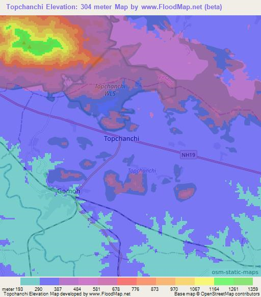 Topchanchi,India Elevation Map
